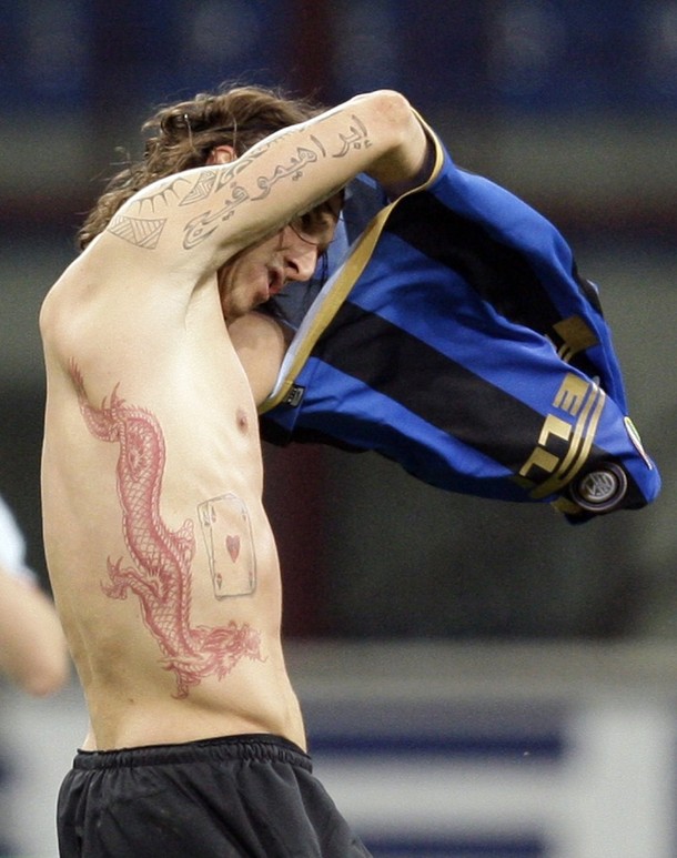 Zlatan Ibrahimovic Tattoo- tattoo Red Dragon